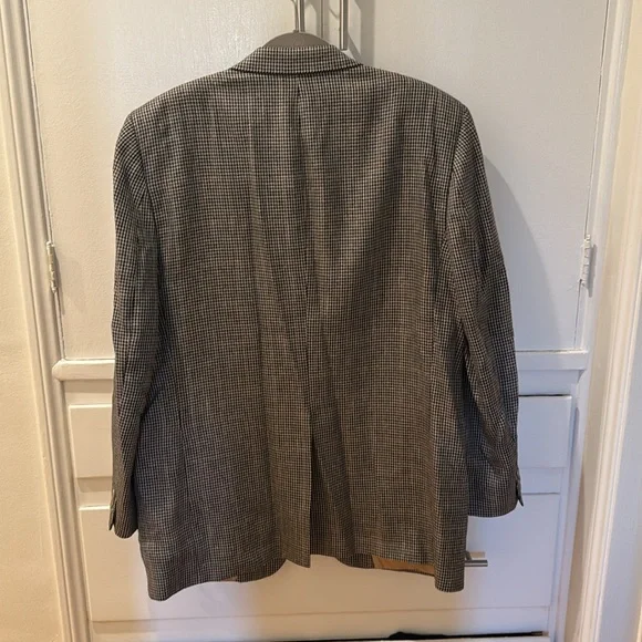 Vintage mens Burberry Black and tan Sport Coat - Picture 6 of 8